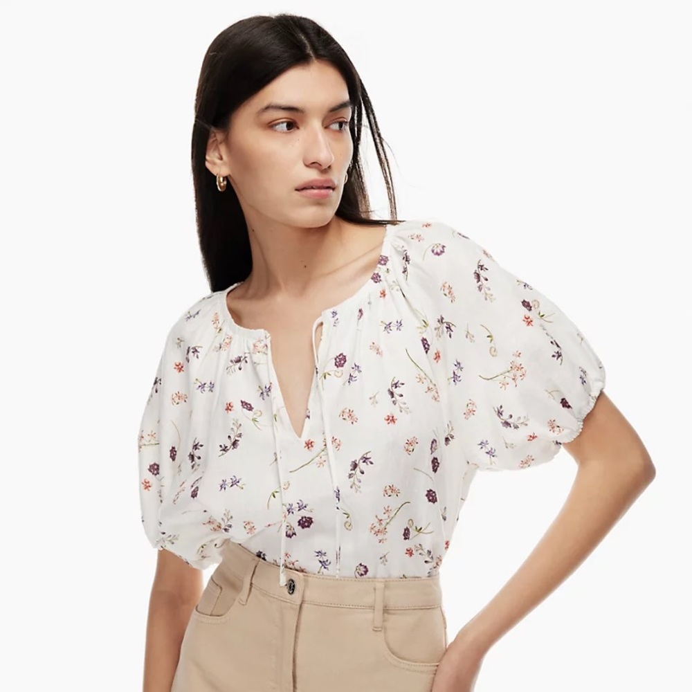 ARITZIA Boho Cotton Top Wilfred Dickinson Linen Blouse NWT